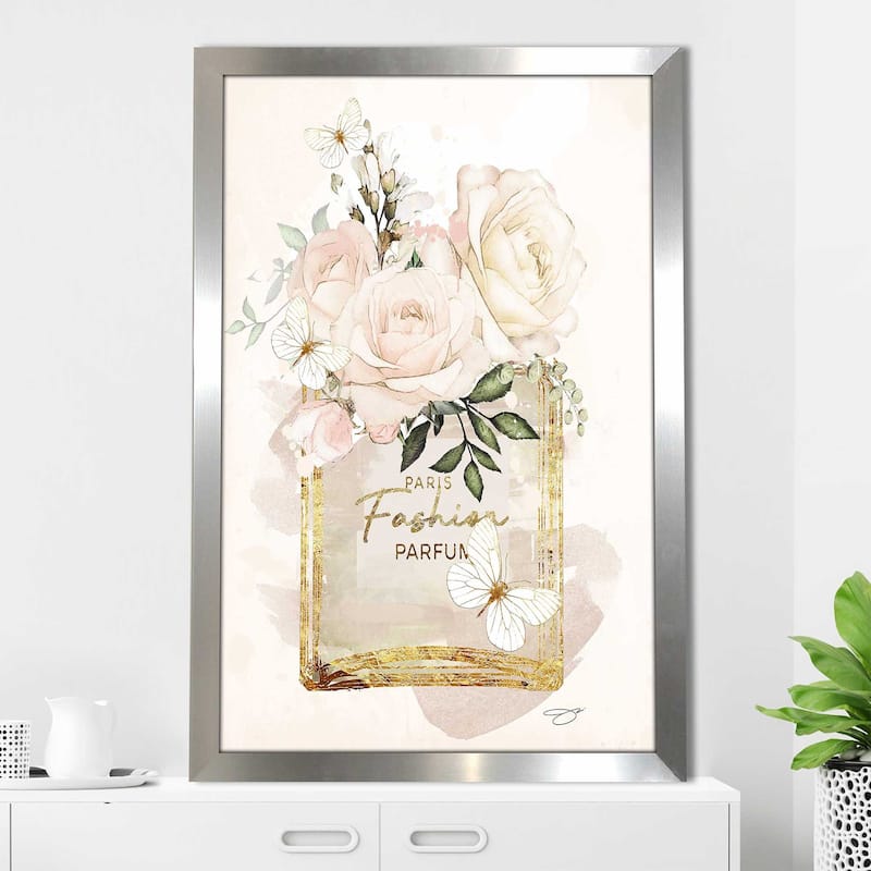 "Parfum, Flowers & Butterflies (Cream)" by Jodi Print on Acrylic