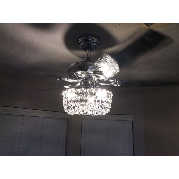 Shop Silver Orchid Campbell 49 Inch Chrome Lighted Ceiling Fan
