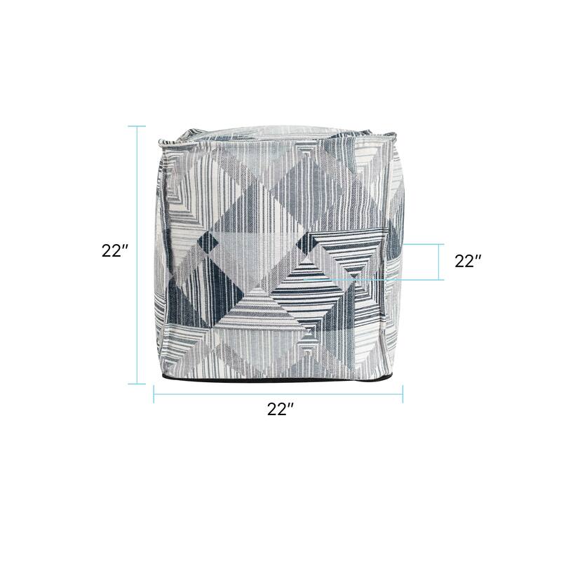 Prisma Navy Square Pouf