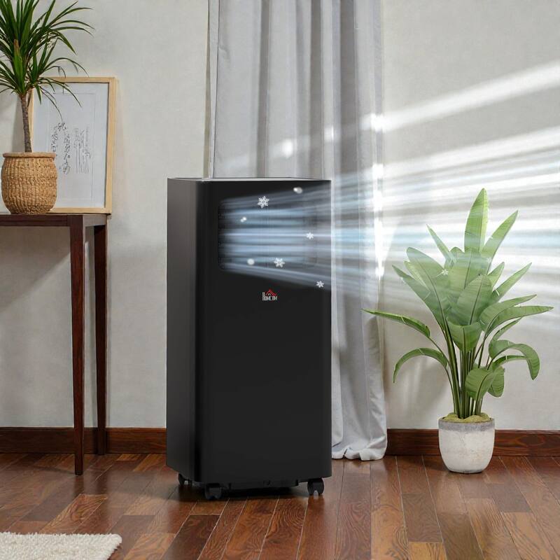8000 BTU Portable Air Conditioner with Dehumidifier and Fan. Remote Control. 24 Hour Timer. Rooms up to 345 Sq Ft - Black