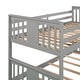 preview thumbnail 11 of 12, Twin Over Twin Bunk Bed with Built-in Ladder and Guardrail, Grey