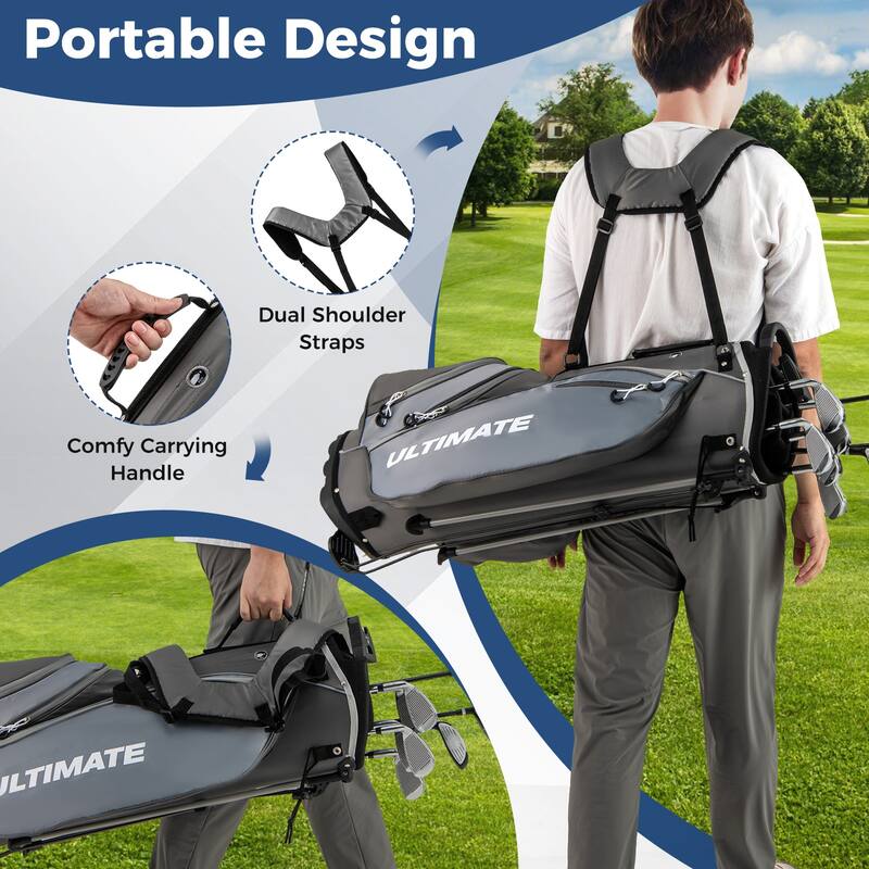 Gymax Men's Left-Handed Complete Golf Clubs & Bag Set w/460CC #1