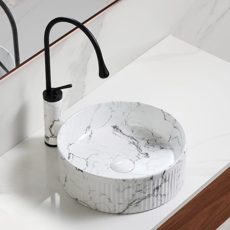 Modern Art Basin Sink Set with Matching Faucet - Small