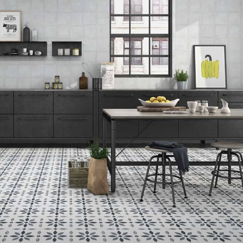 The Tile Life Snowflakes 8.7x8.7 Gris Matte Porcelain Floor, Wall & Backsplash Tile