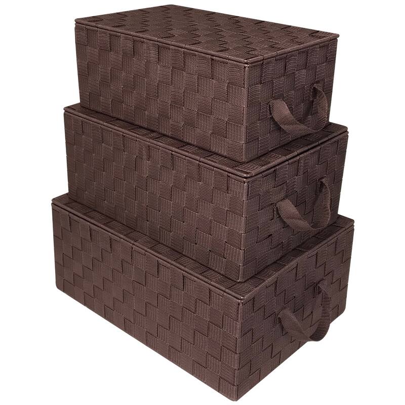 Woven Storage Basket Set - N/A - Chocolate
