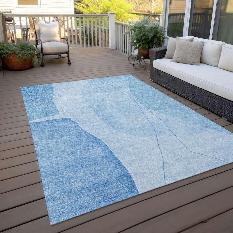 Machine Washable Indoor/ Outdoor Chantille Modern Abstract Rug
