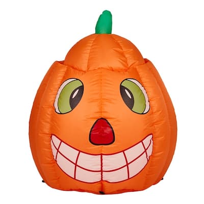 2.8 FT Lighted Halloween Inflatables Animated Pumpkin Ghost Outdoor Decoration