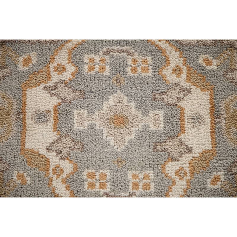 All-Over Oushak Oriental Runner Rug Hand-knotted Wool Carpet - 2'8"x 9'11"