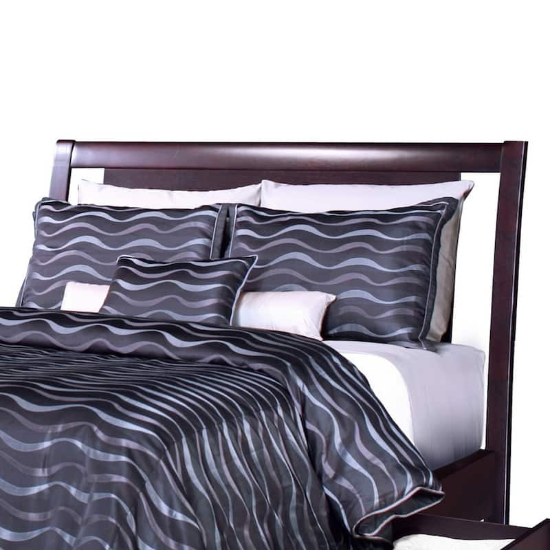 Fang California King Bed, Storage, Tropical Mahogany Wood, Espresso Brown