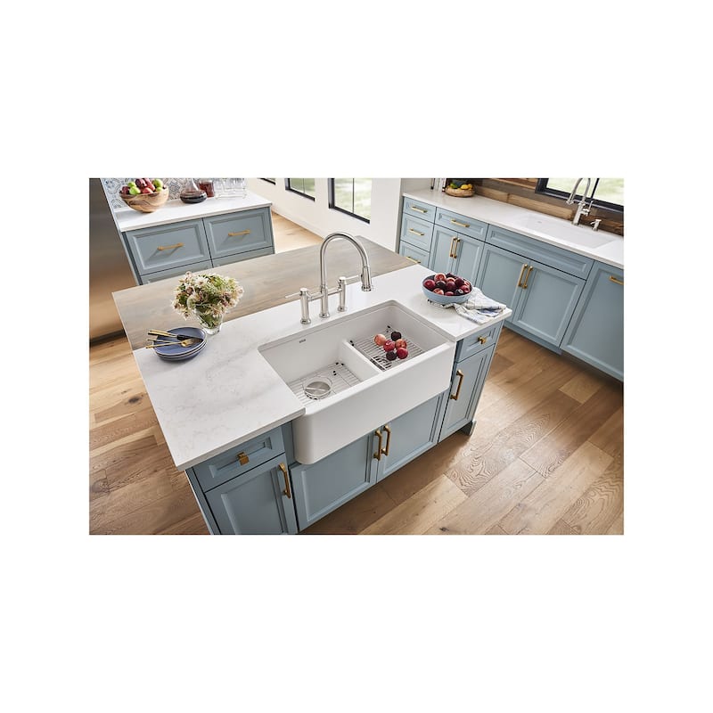 Blanco Empressa Pull-Down Bridge Faucet with Soap Dispenser - 13" x 9" x 16.38" - 13" x 9" x 16.38"