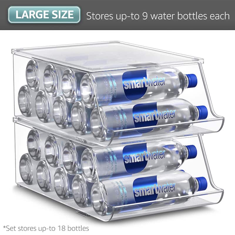 Sorbus Stackable Water Bottle Organizer and Drink Dispenser - 13.75"L x 9.5"W x 5.9"H