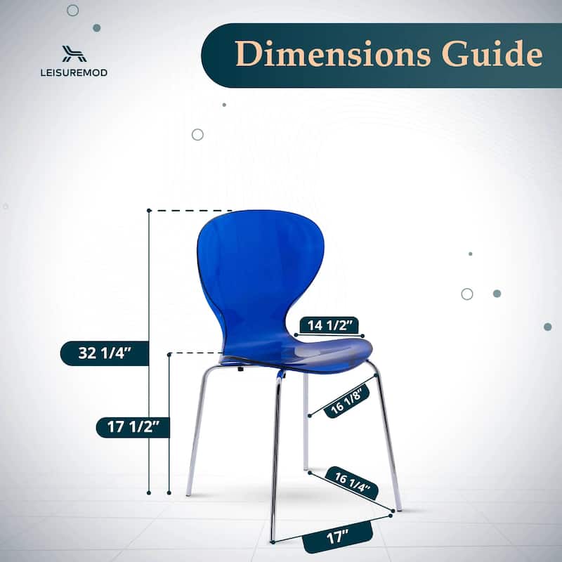 Oyster Modern Ergonomic Transparent Stackable Dining Side Chair with X Shaped Frame Rounded Seat Edge for Indoor Outdoor Use