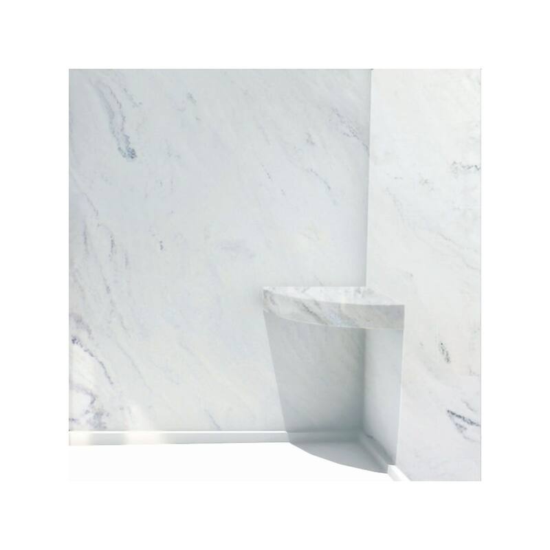 Transolid Studio 14-In X 14-In Solid Surface Wall-Mount Corner Shower Seat - 14.5" x 14.25" x 3"