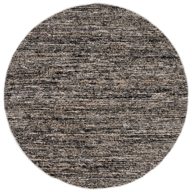 SAFAVIEH Handmade Cape Cod Sabrie Cotton Rug - Beige/Black - 6' Round
