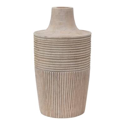 Decorative Hand-Carved Mango Wood Vase