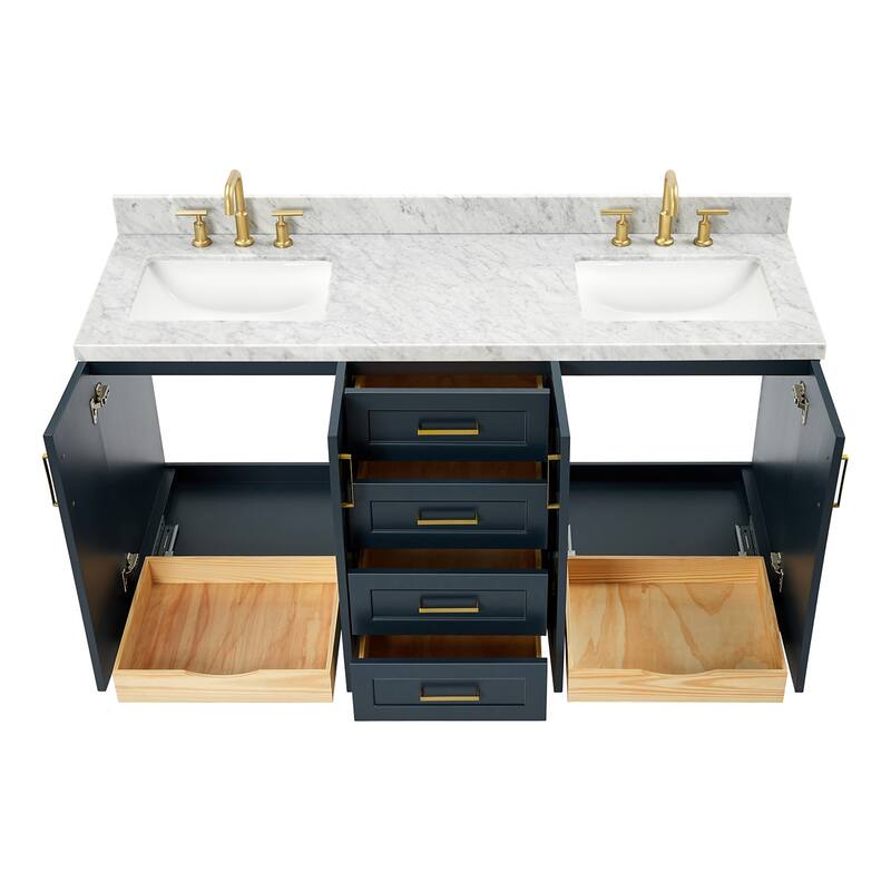 Ariel Q067DCWRVO Taylor 66" Free Standing Double Basin Vanity Set with