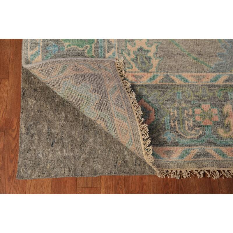 Oushak Indian Area Rug Hand-Knotted Wool Carpet - 7'10"x 9'11"