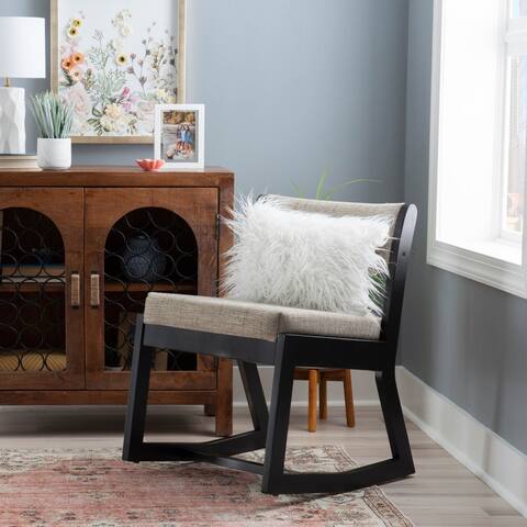 Clyde Solid Wood Black Sled Base Accent Chair