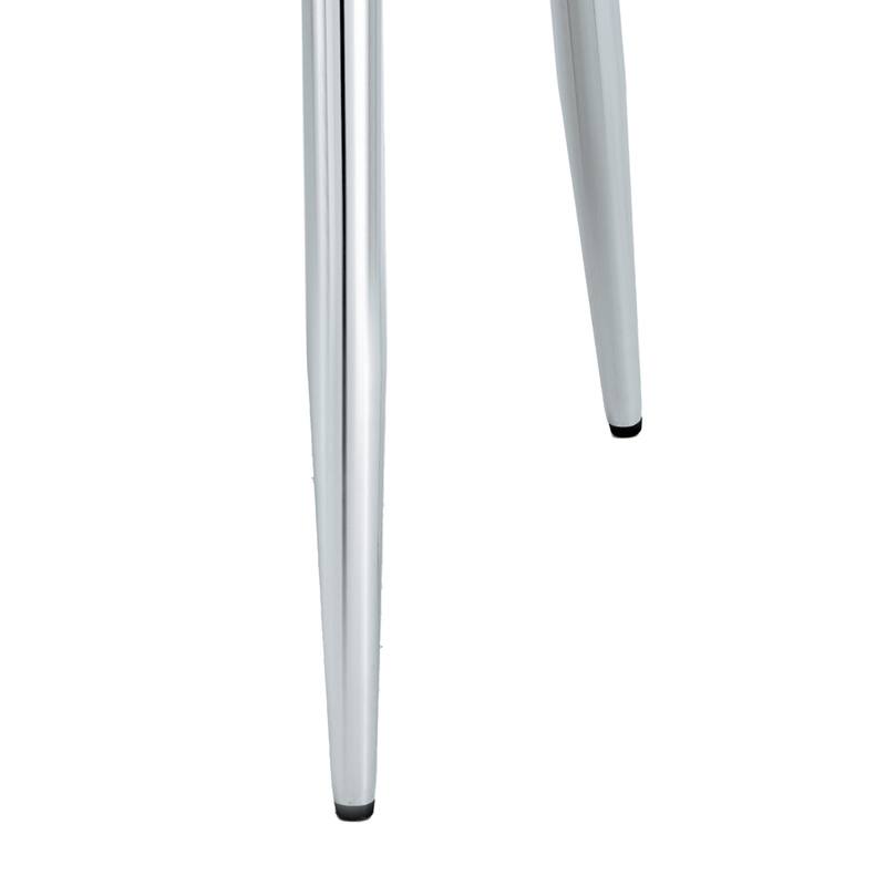 Roomfitters White PU Dining Chairs with Silver Metal Legs, 2-Piece Modern Set for Dining Room, Office or Kitchen, White+Silver