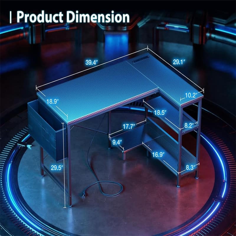 40 Inch Small L Shaped Gaming Computer Desk