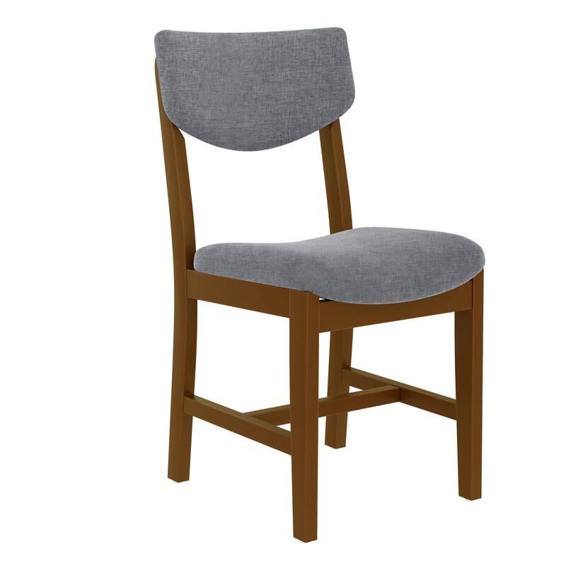 4-Piece Rustic Farmhouse Dining Chair - Solid Wood Frame with Fabric Cushion, Upholstered Accent Chair for Kitchen