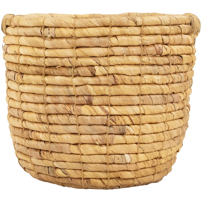 Set of 3 Bisque Woven Round Water Hyacinth Storage Baskets 13.75" - 13.75