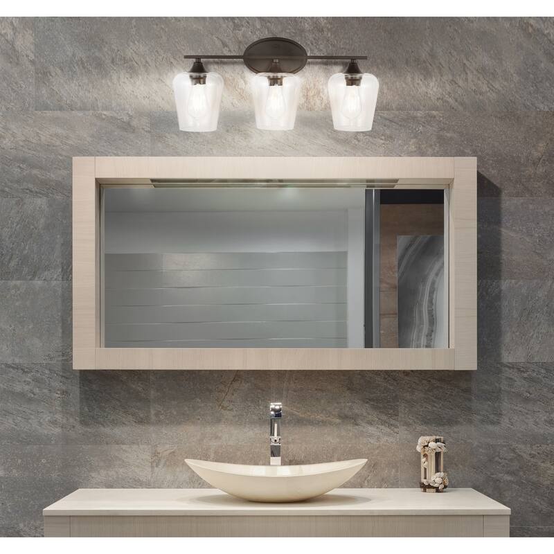 Iron/Seeded Glass LED Vanity Light, by JONATHAN Y