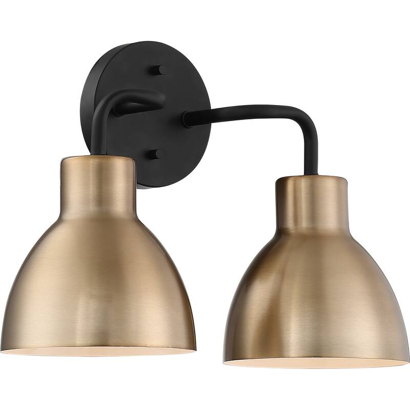 Sloan 2 Light Vanity Matte Black and Burnished Brass Finish