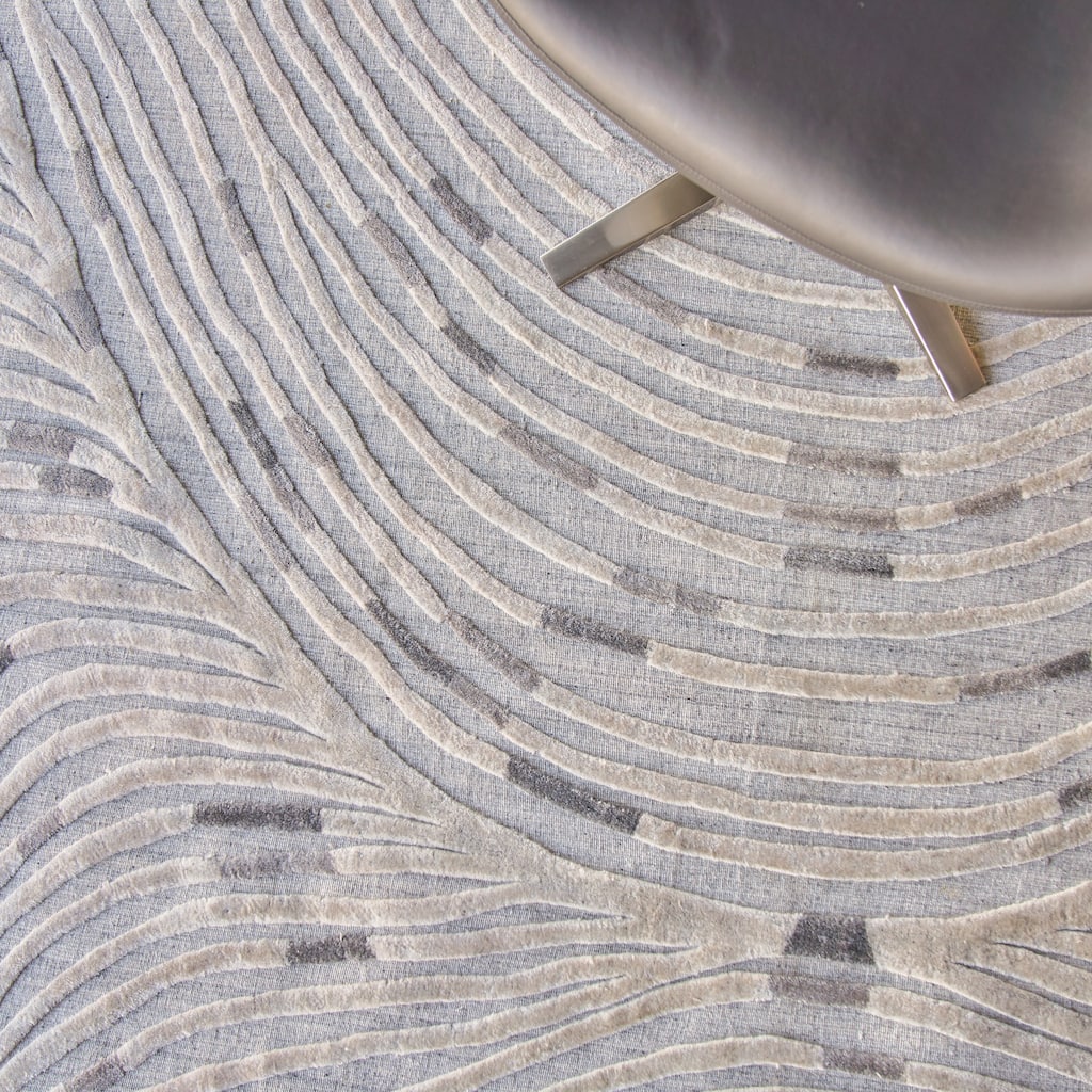 EXQUISITE RUGS Overture Hand-loomed Wool/Bamboo Silk Grey Area Rug.