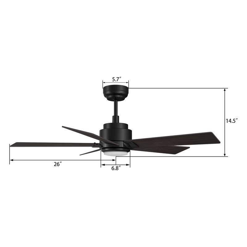 CARRO Joule 52" 5-Blade Smart Ceiling Fan Ceiling Fan with Light and Remote