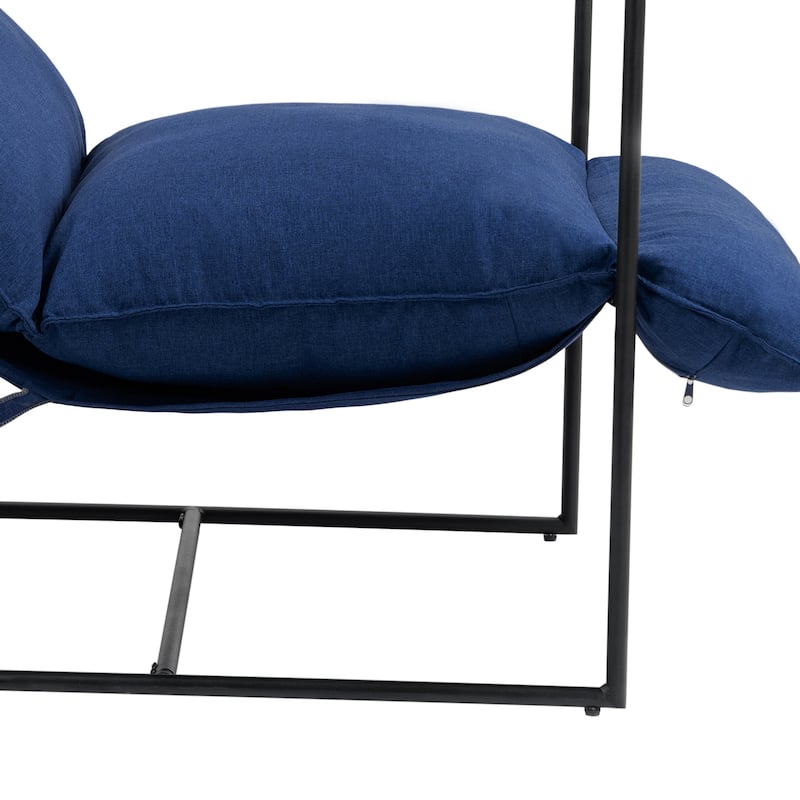 Metal Sling Accent Chair Armchair with Adjustable Headrest
