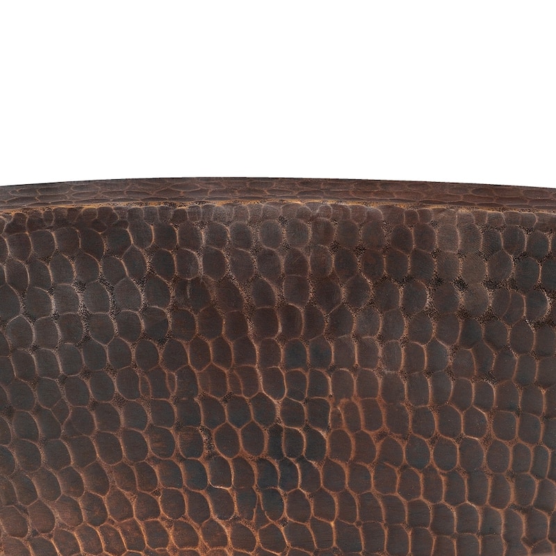 15-in Oval Under Counter Hammered Copper Bathroom Sink (LO15FDB)