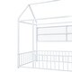 preview thumbnail 40 of 58, Metal Floor Bed House Bed Frame with Fence and Storage Shelves