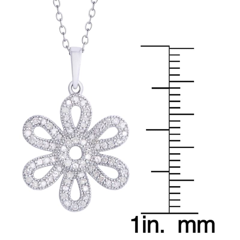 Victoria Townsend .925 Sterling Silver .38ct Diamond Flower Pendant