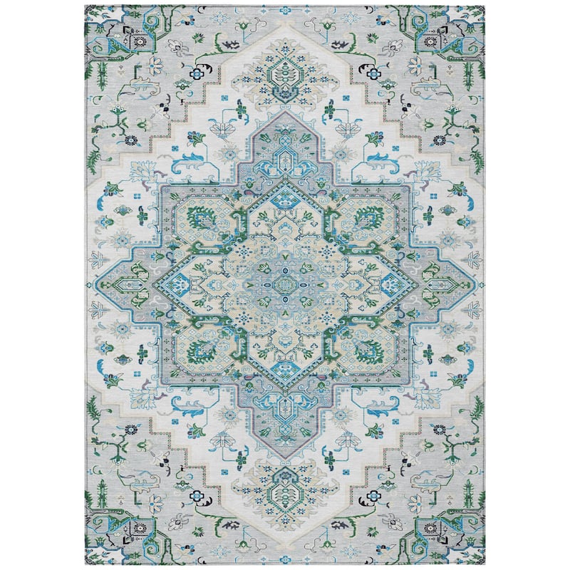 HomeRoots Oriental Traditional Rectangle Outdoor Rug