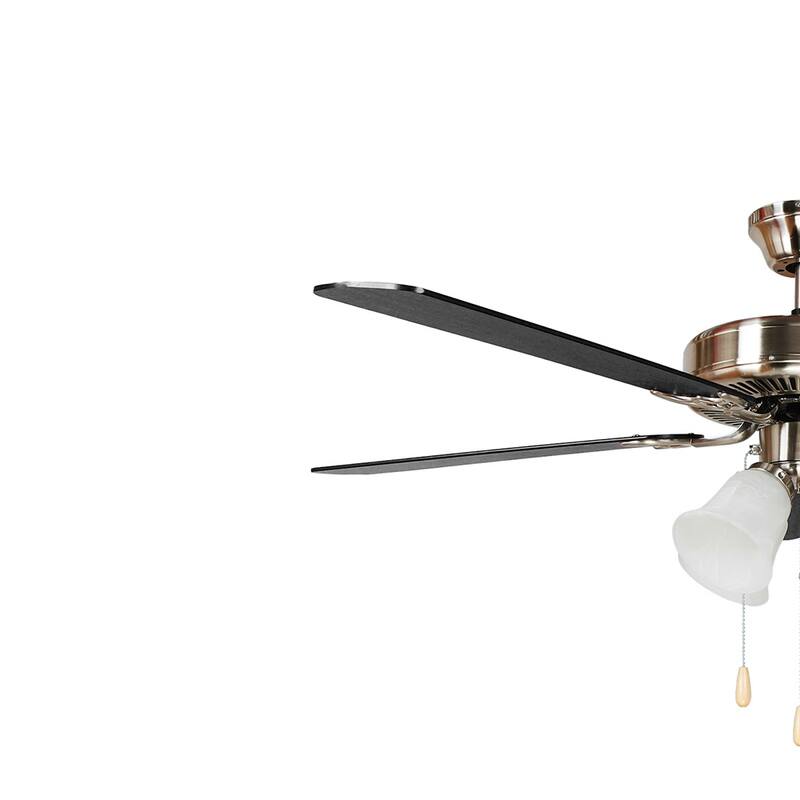HARLI 5 Blade Ceiling Fan in Brushed Nickel with Black & Walnut blade
