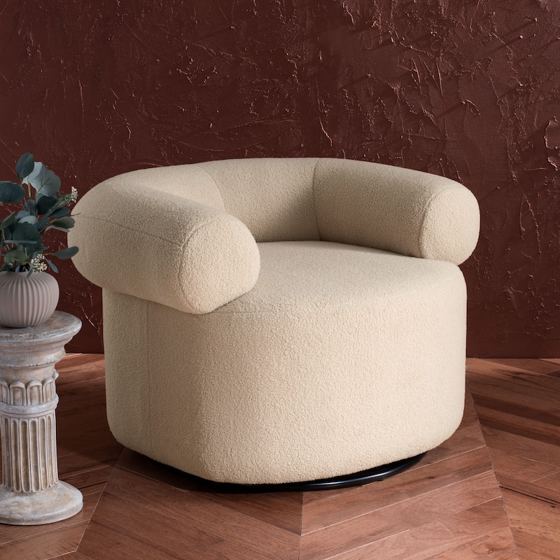 SAFAVIEH Couture Donella Swivel Accent Chair - 37 In. W x 33 In. D x 25 In. H - 37Wx33Dx25H