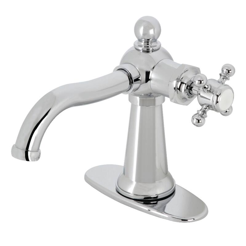 Nautical Single-Handle Bathroom Faucet with Push Pop-Up - Polished Chrome