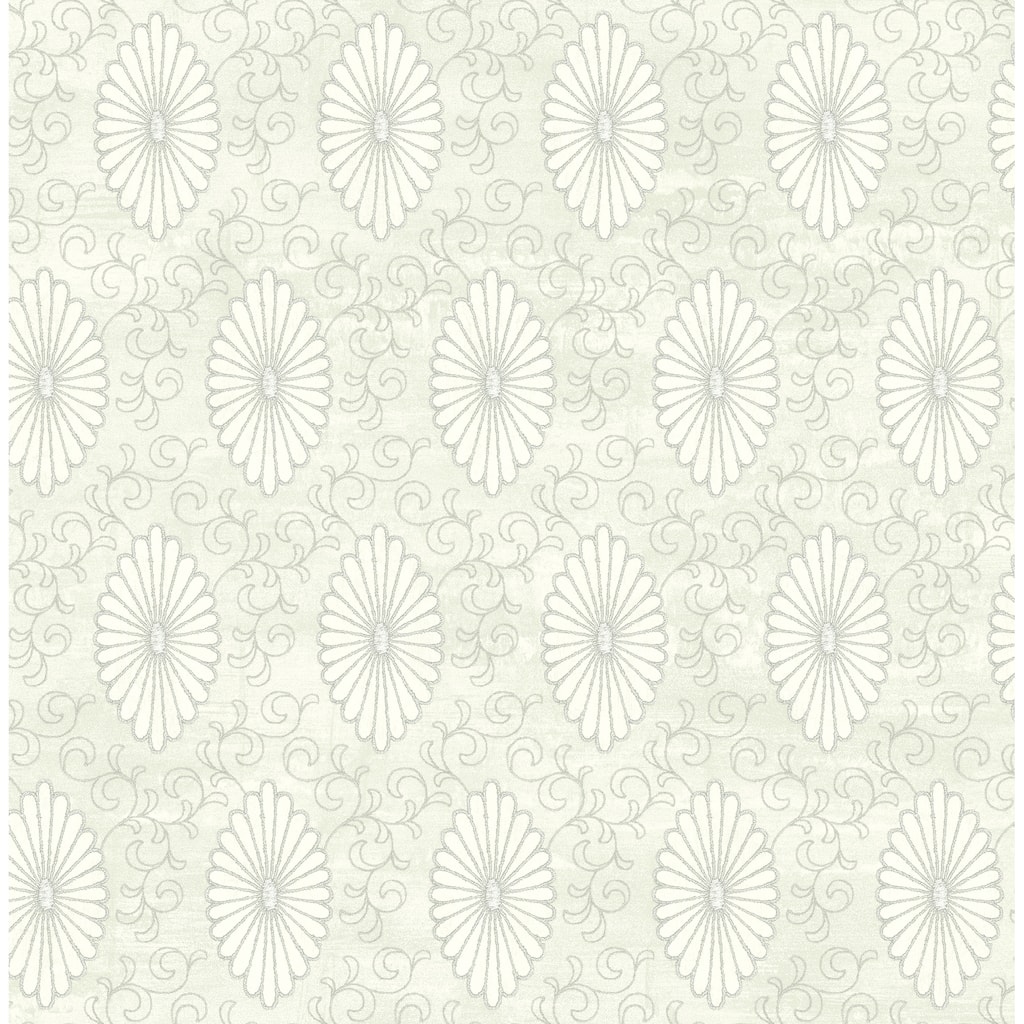Seabrook Designs Palladium Medallion Unpasted Wallpaper