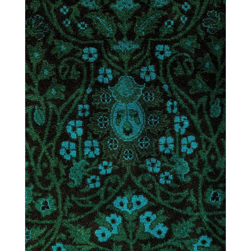 Fine Vibrance One-of-a-Kind Hand-Knotted Runner Rug - Blue, 2' 7" x 18' 5" - 2' 7" x 18' 5"