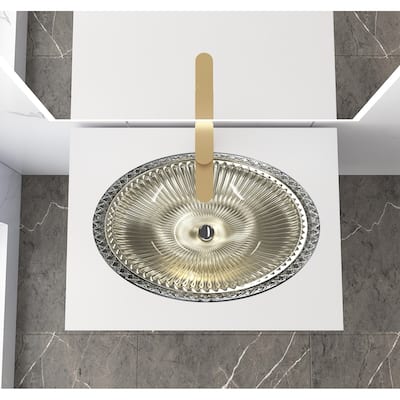 Olive Tempered Glass Oval Vessel Bathroom Sink - 22"