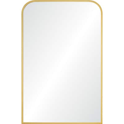 Arch Shape Iron Framed Wall Mirror - 36" - Gold and Clear