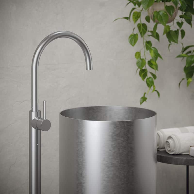 Karran USA CCP100 Cinox 15" Circular Stainless Steel Pedestal Bathroom