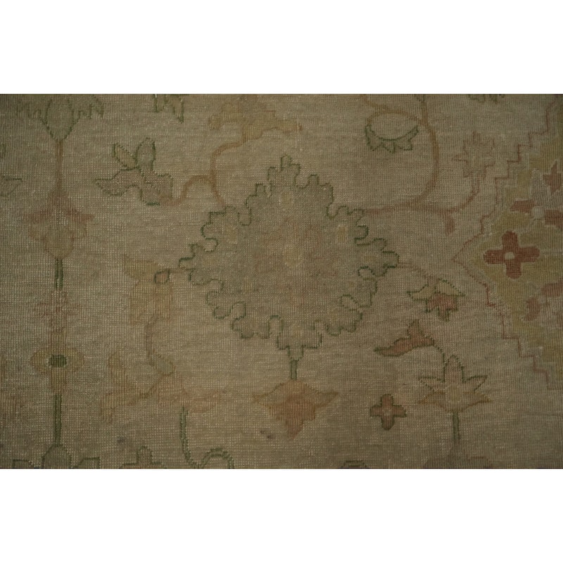 Hand Knotted Oriental 100% Wool Carpet Traditional Floral Beige & Ivories Ziegler Area Rug - 16' 8'' X 8' 0''