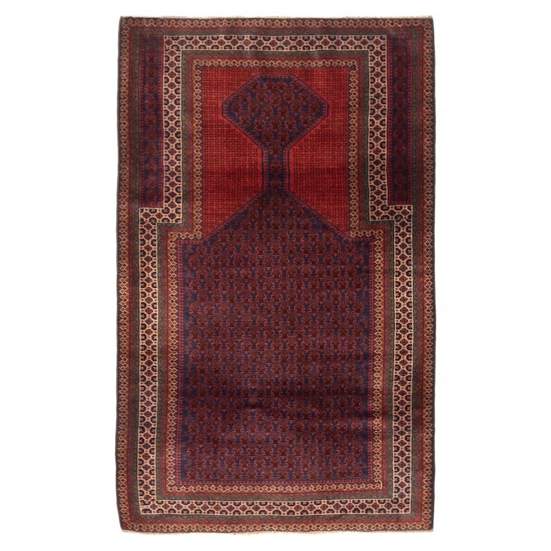 Teimani Burgundy Rug 3'1" x 5'1" - 3'1 x 5'1 - Burgundy - 3'1 x 5'1