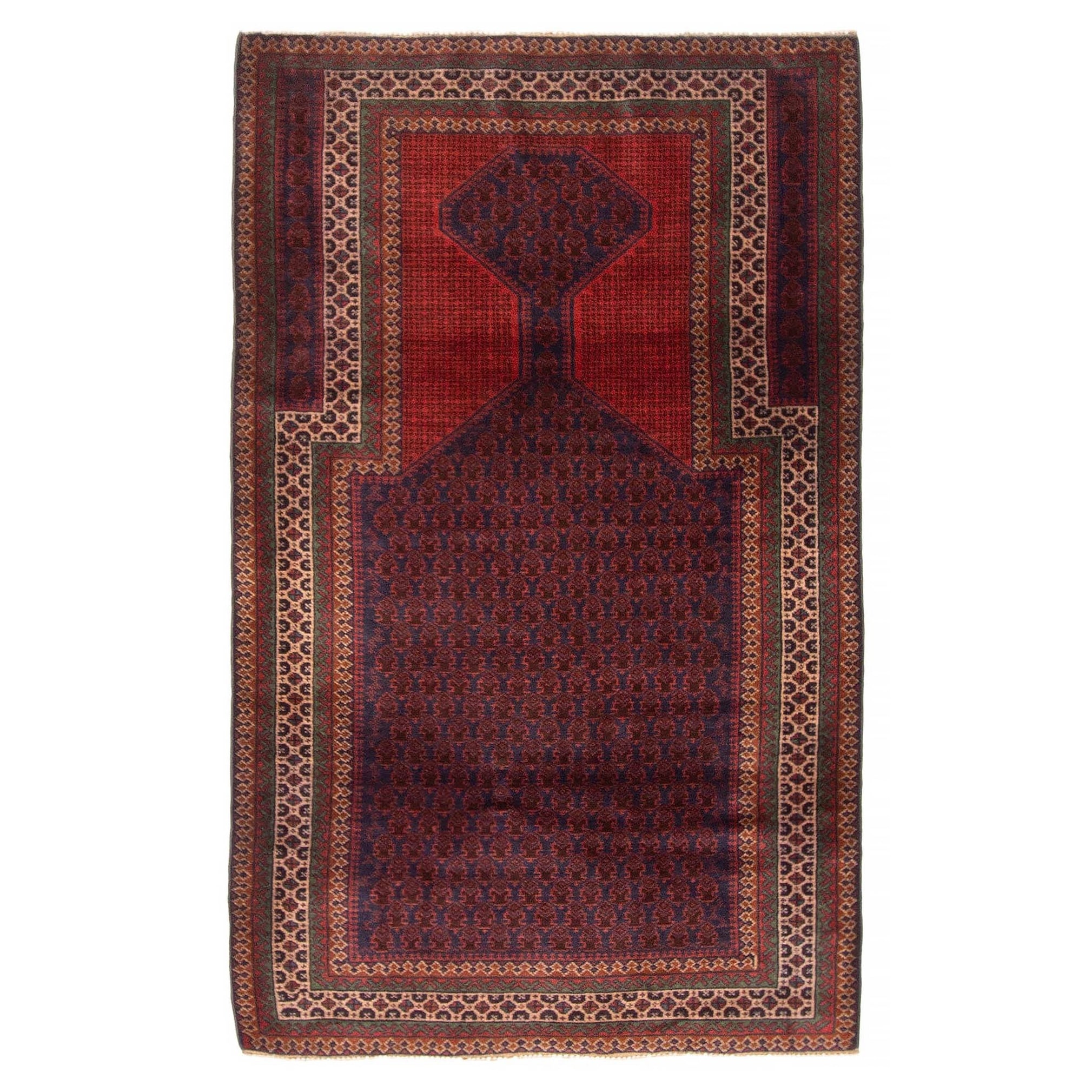 Teimani Burgundy Rug 3'1" x 5'1" - 3'1 x 5'1