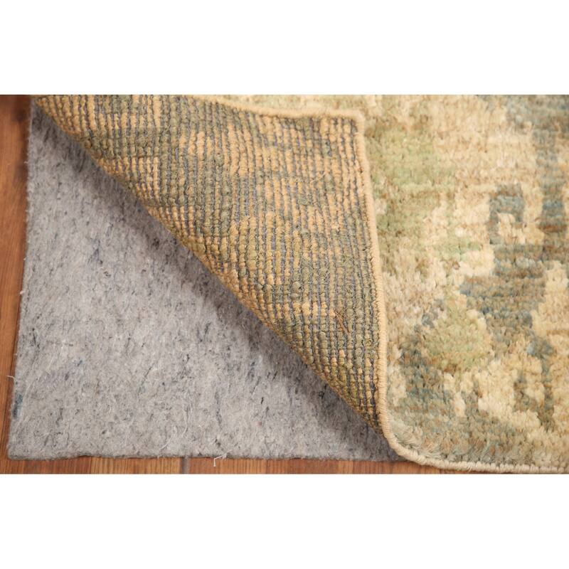 Hand Knotted Oriental Jute Carpet Modern Abstract Beige & Ivories Moroccan Area Rug - 3' 0'' X 2' 0''