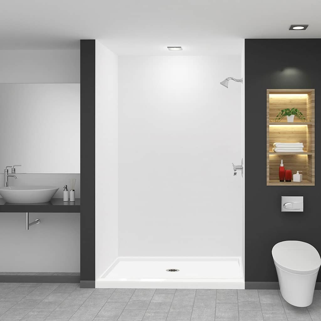 Transolid Expressions 60-in X 32-in X 96-in Glue to Wall Shower Kit - 32" x 60" x 96" - 32" x 60" x 96"