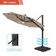 preview thumbnail 23 of 30, AOOLIMICS 11ft. Cantilever Outdoor Solar-lighted LED Aluminum Umbrellas w/Base Stand, Patio Round Offset Market Umbrella
