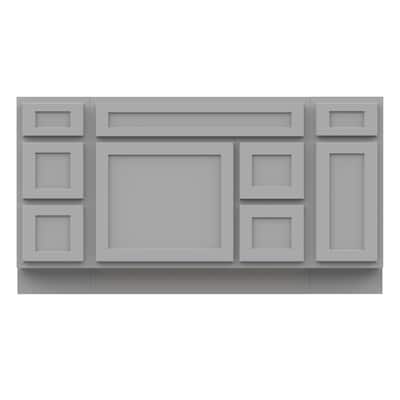 Vanity Art 60" Oak Freestanding Bathroom Vanity Cabinet without Top